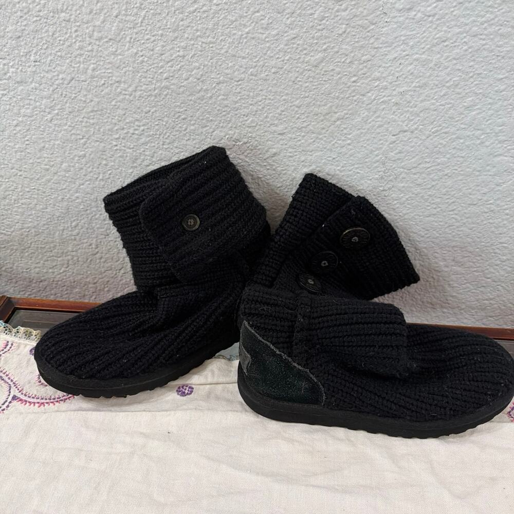 UGG Knitted Black Sock Boots USA Size 5 Preloved Condition